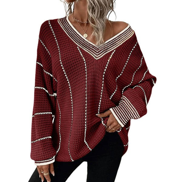 Striped knit sweater